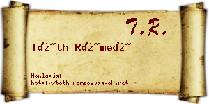 Tóth Rómeó névjegykártya